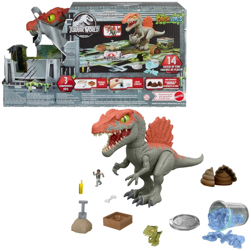 Mattel Jurský svet Crushivores Spinosaurus Divoký bežec